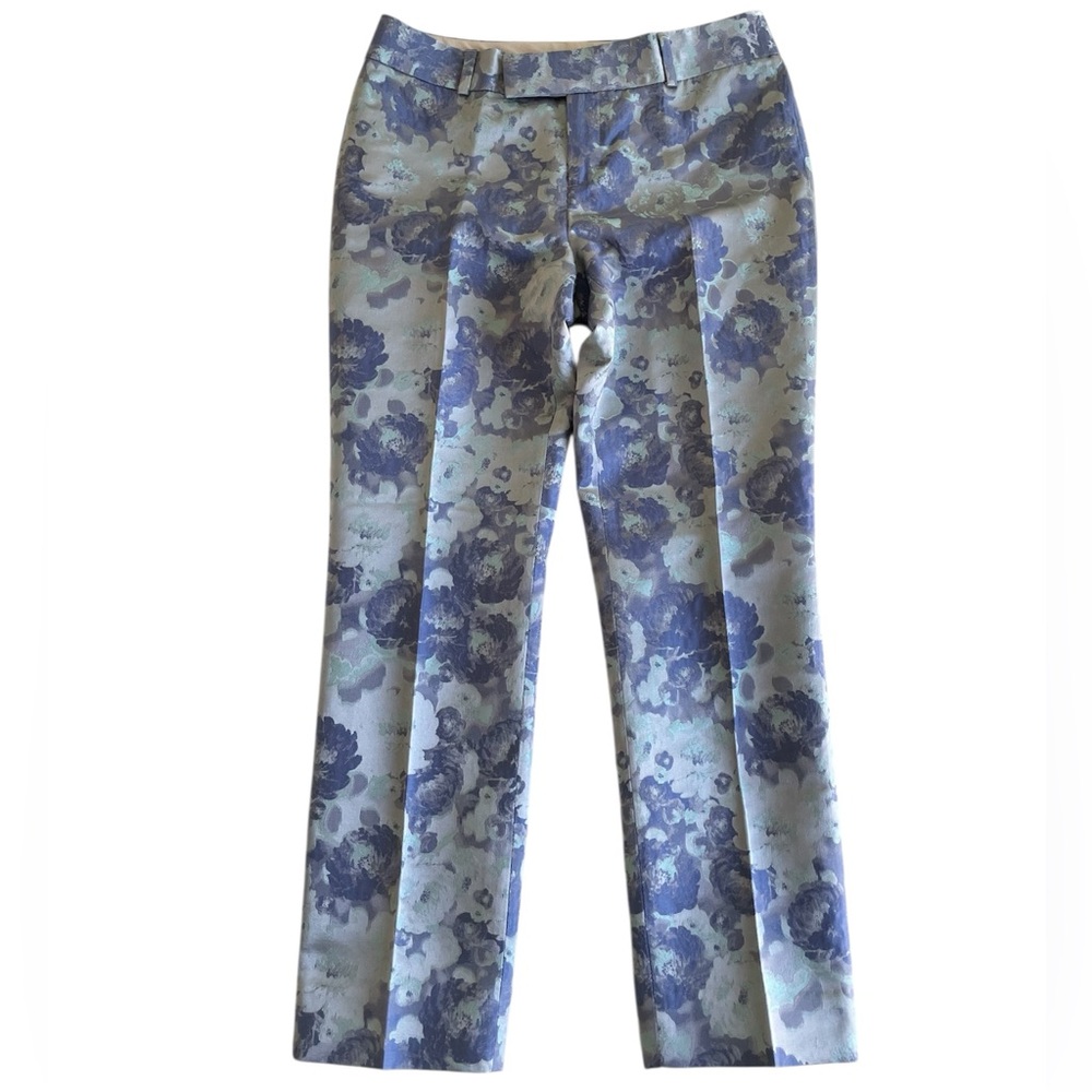 Banana Republic Purple & Blue Floral Sheen Ankle Dress Pants Women’s 0 - Picture 12 of 12
